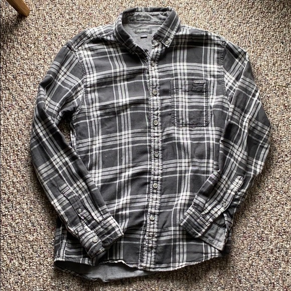 Eddie Bauer Other - Eddie Bauer - Men Grey Plaid Casual Shirt